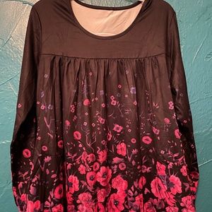 Black and Red Silky ladies blouse